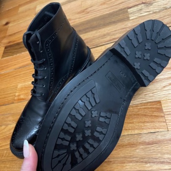 Saint Laurent Wingtip Oxford Lace Up Booties - Picture 8 of 10